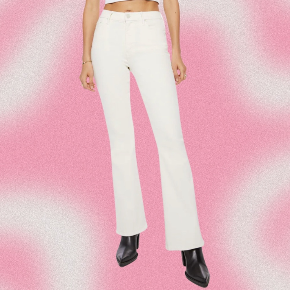 MOTHER High Waisted Weekender Skimp Jeans | Cream | Size 26